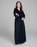 Black robe from Aromatique is crafted from an ultra-fine semi-sheer high quality cotton