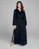Aromatique's ultra-fine tenjuku cotton robe has high side slits and hits around the ankle on most