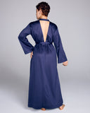Aromatique's Pansy ultra-fine cotton robe has a unique open-back design with long sleeves and a draped fit