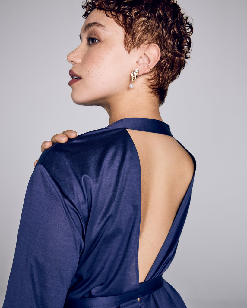 Purple robe from Aromatique is crafted from an ultra-fine semi-sheer high quality cotton