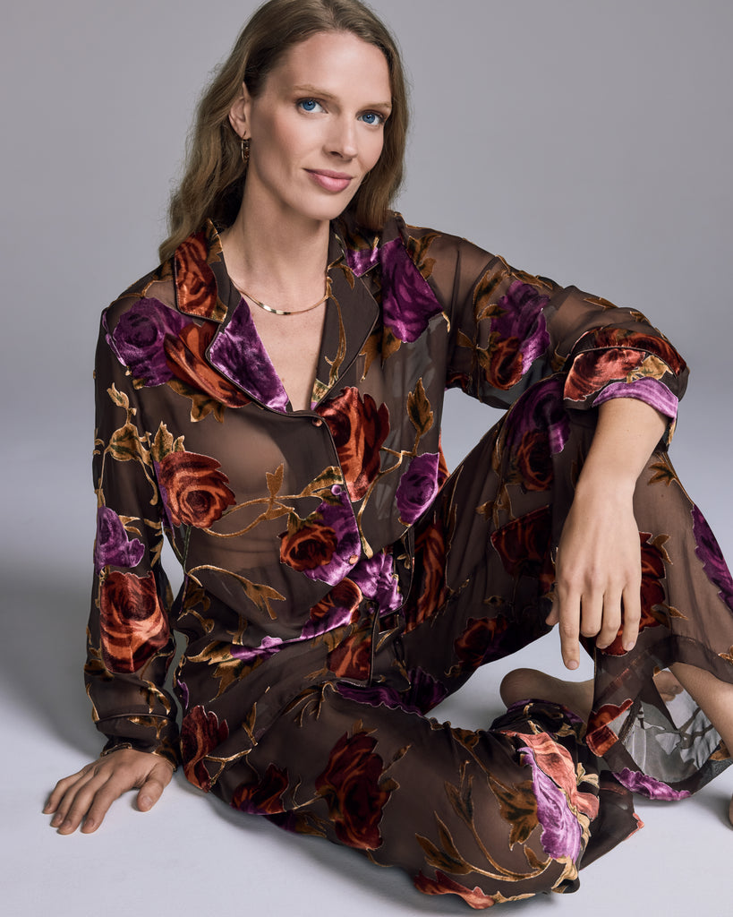 Christine Vancouver Carmen Devore Silk Velvet Pajama