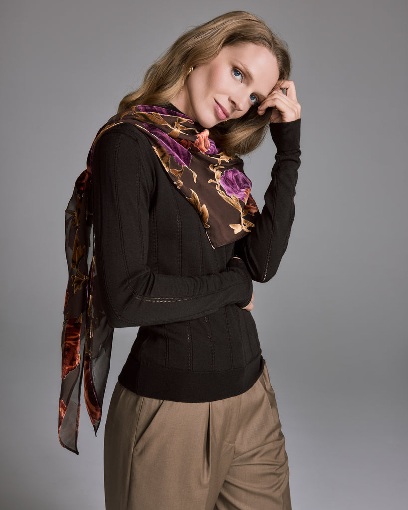 Carmen Devore Velvet Scarf
