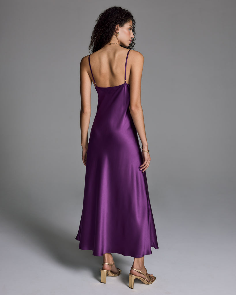 Carmen Purple Silk Gown