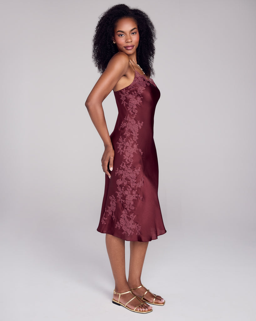 Merle Noir Carmine Red Slip Dress