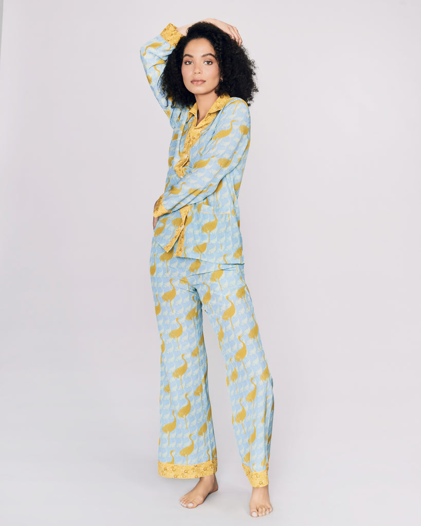 Karma on the Rocks Tokyo Crane Silk PJ
