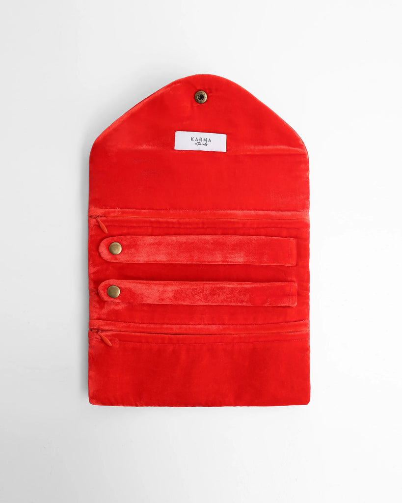 Red Velvet Jewelry Roll