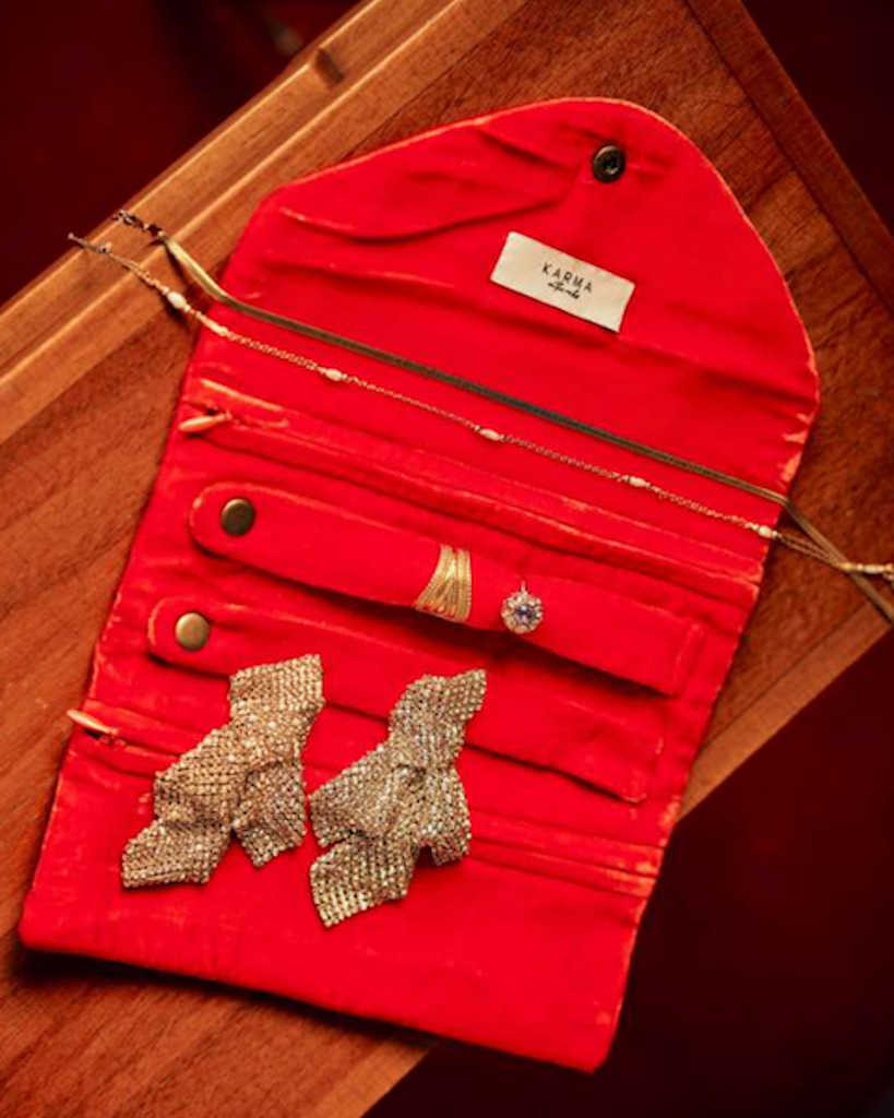 Red Velvet Jewelry Roll