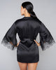 Amelie Black Silk Robe