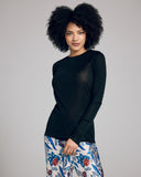 Classic black long-sleeved tee from Aromatique is made from the highest quality Filoscozia cotton