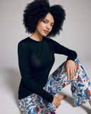 This black cotton tee from Aromatique is incredibly lightweight and breathable, with a semi-sheer look on the body