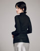 Black Silk Rollneck Top