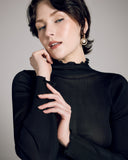 Aromatique Black Silk Rollneck Top