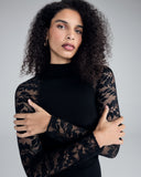 Aromatique Cotton & Lace Long Sleeved Top