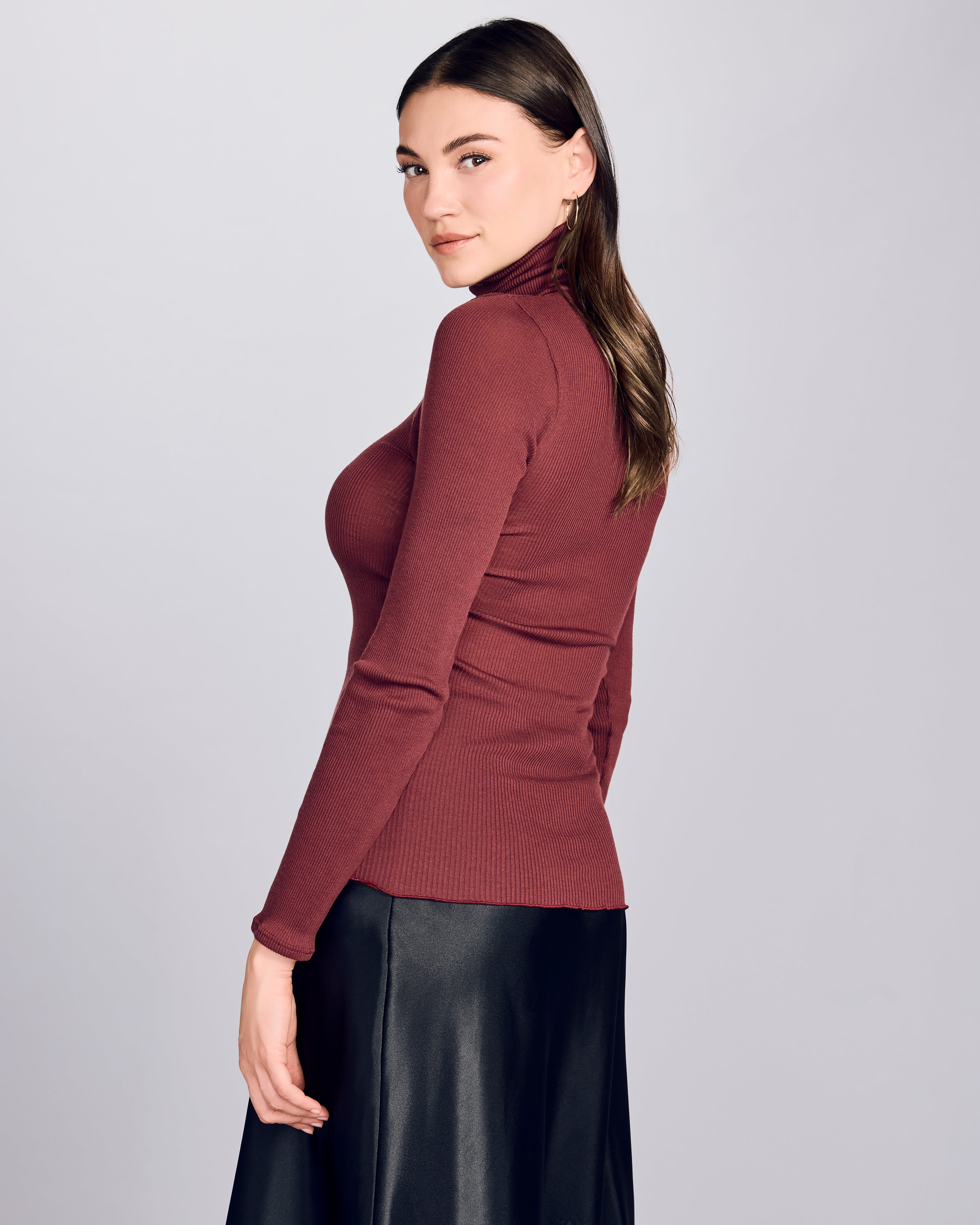 90s Funk Turtleneck In Burgundy main image 0