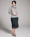 Aromatique Silver Silk Rollneck Top