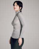 Silver Silk Rollneck Top