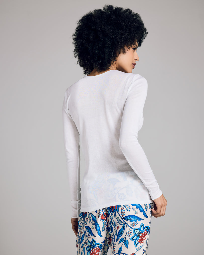 White Cotton Long Sleeve