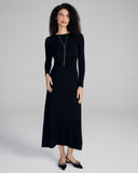 Cozy dress from Aromatique is crafted from an ultra fine black knit wool