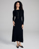 Cozy dress from Aromatique is crafted from an ultra fine black knit wool