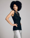 Boglietti's Babila black camisole is crafted from a ribbed knit silk wool blend