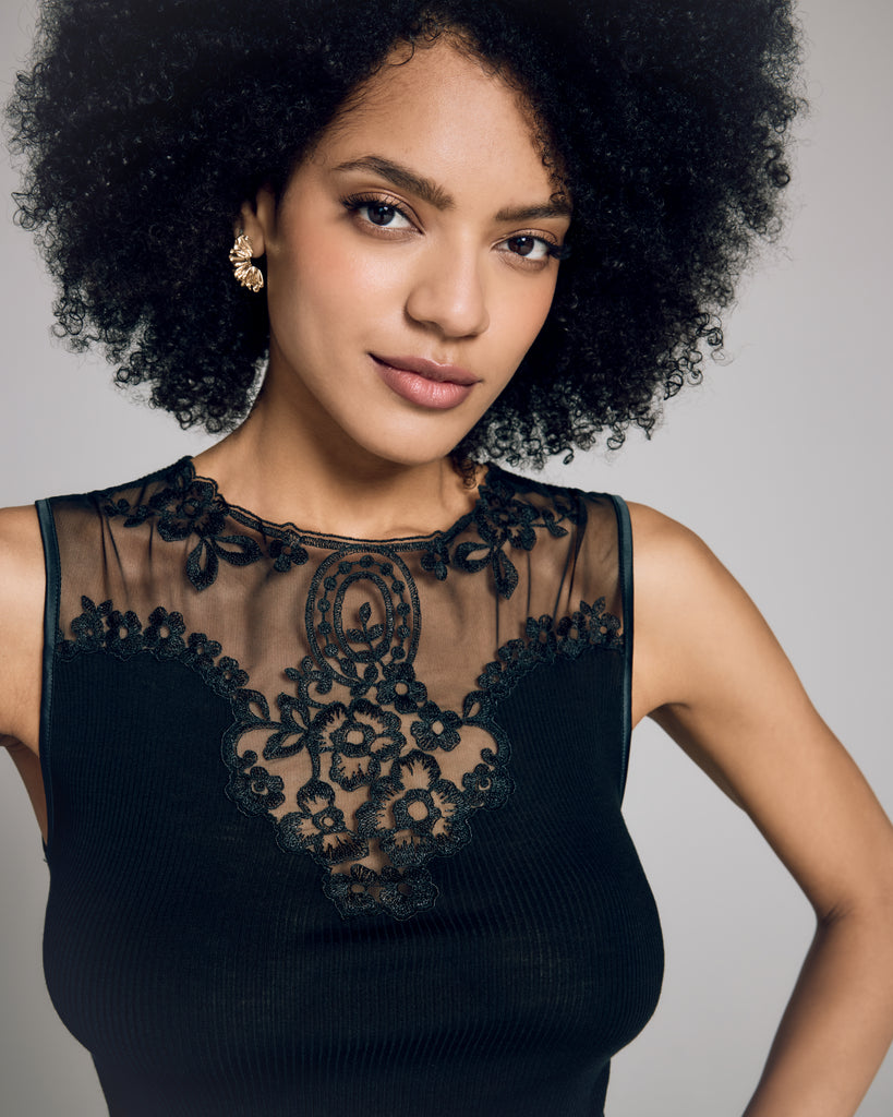Boglietti Babila Black High-Neck Camisole