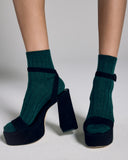Green Cashmere Ankle Sock