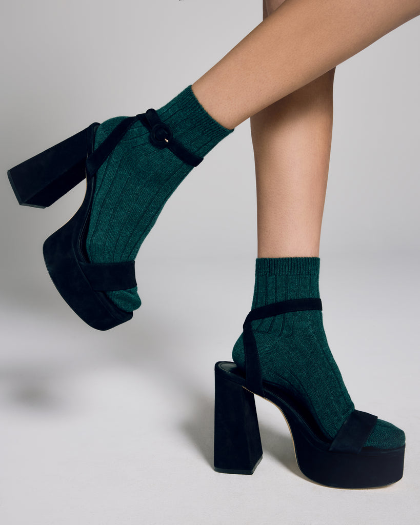 Bresciani Green Cashmere Ankle Sock