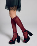 Bresciani Red Silk Knee Highs