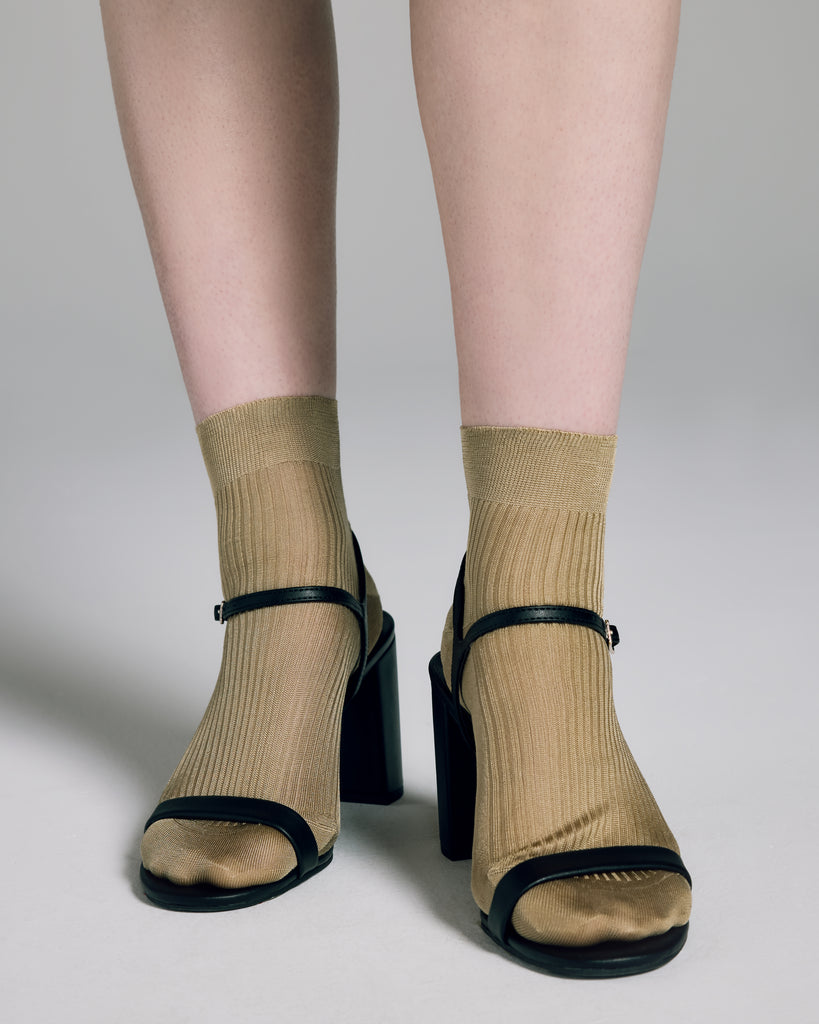 Gold Silk Ankle Sock