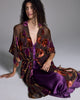 1920’s inspired Carmen jacket from Christine Vancouver is crafted from a sheer espresso brown silk chiffon with burnout rose devoré in shades of burnt orange, terracotta and plum&nbsp;