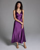 Classic Carmen silk gown from Christine Vancouver is crafted from a vibrant emperor purple silk