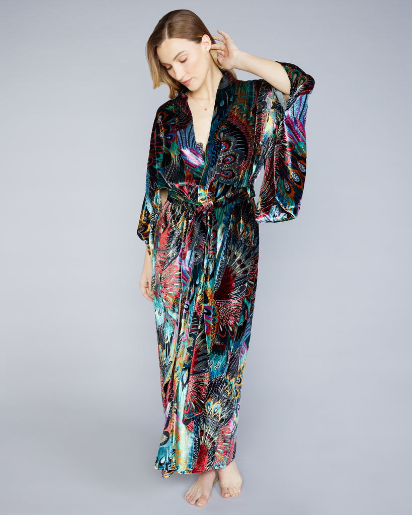 Christine Vancouver Erte Silk Velvet Robe