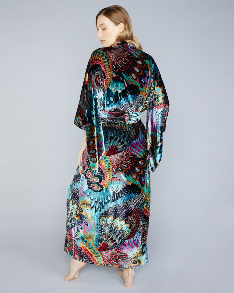 Christine Vancouver's Erte robe has an interior tie and matching belt for fit and modesty, hits at the ankle on most