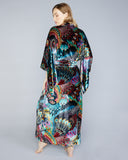 Christine Vancouver's Erte robe has an interior tie and matching belt for fit and modesty, hits at the ankle on most