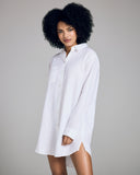 Derek Rose Sicily White Linen Longline Shirt