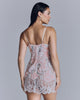 The Lily pink velvet chemise from Emma Harris has silk lined triangle cups, adjustable silk spaghetti straps, and a hidden back zip for fit