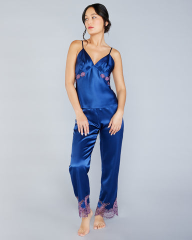 Veronique Cobalt Silk Slip