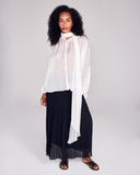 FrancesKa Brigitte White Silk Chiffon Blouse