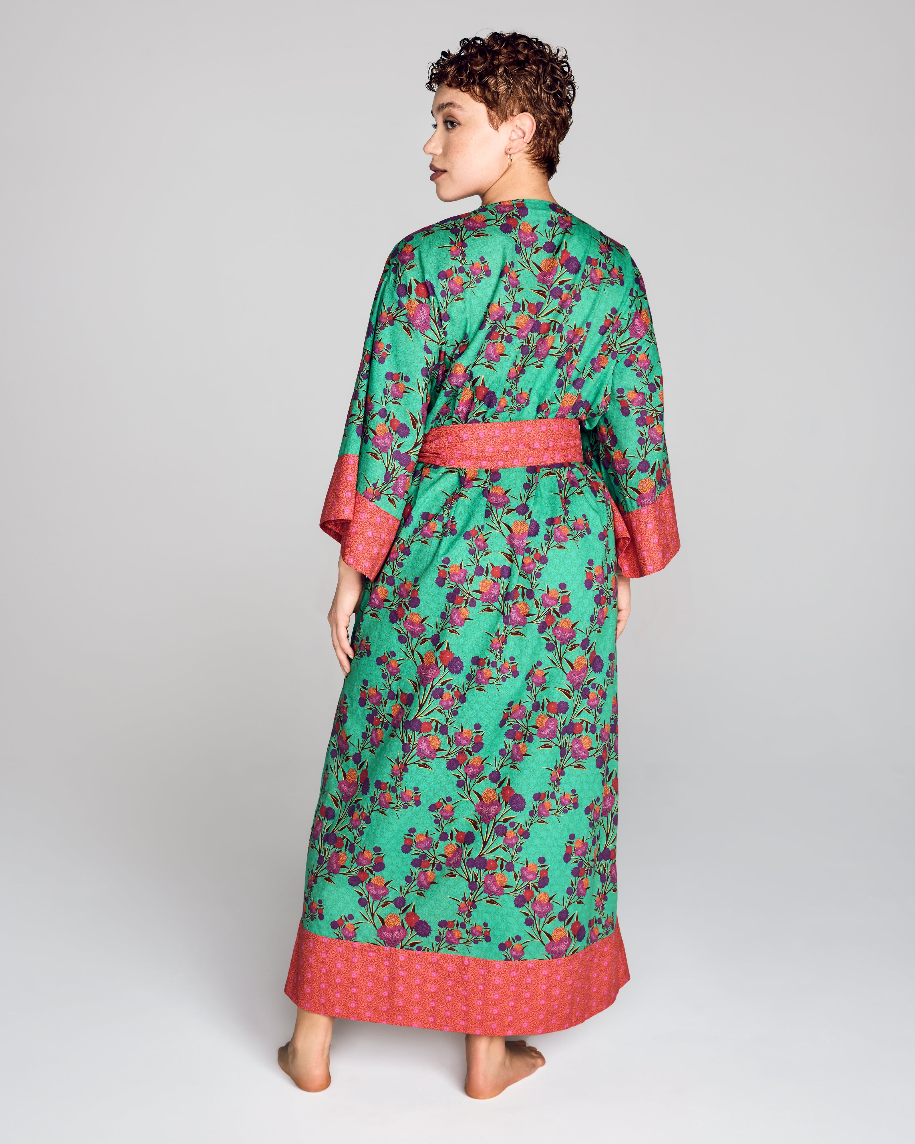 Jade Robe With Pockets Karma on the Rocks | Kobe Sayuri Jade Cotton Robe at Jane's Vanity