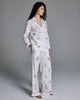 The Tokyo cotton pajama from Karma on the Rocks has a tailored button-down shirt and matching trouser 