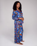 The Tama Blue silk pajama from Karma on the Rocks has a classic button-down top and trouser with an easy, generous fit