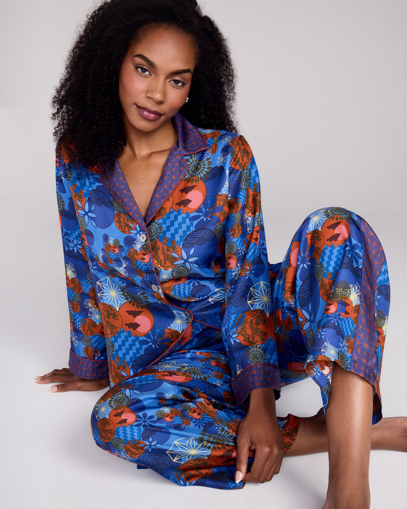 Karma on the Rocks Isa Tama Blue Silk Pajama
