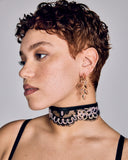 Selene Choker necklace from Karolina Laskowska is crafted from sheer black scalloped lace embroidered with iridescent sequins