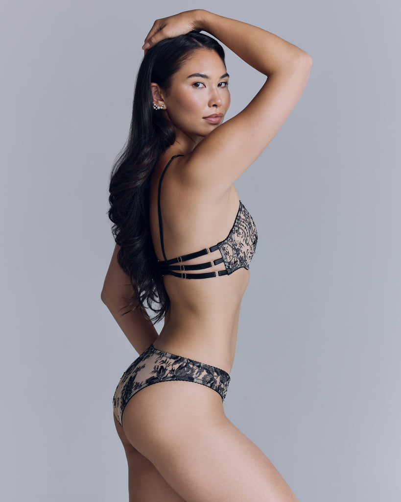 Karolina Laskowska's Nereid Tattoo set has a  highly adjustable high-neck mono wire bra and matching brief