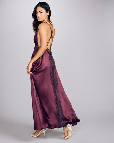 Celeste Raspberry Silk Camisole Set