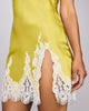 Layalina's Arielle chemise has a seductive ultra-high slit at the front thigh that is beautifully lined in ivory lace