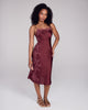 Merle Noir's Carmine silk slip dress is crafted from a rich burgundy red silk with lavish color-matched lace appliqué