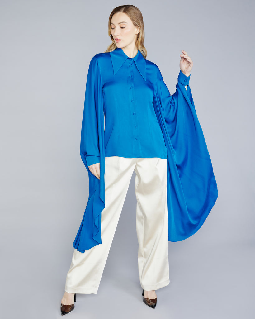 Stelios Koudounaris Cobalt Bat Sleeves Shirt