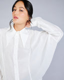 The Stelios Koudounaris Big Collar Shirt has a button-down front with a dramatic oversized pointed collar