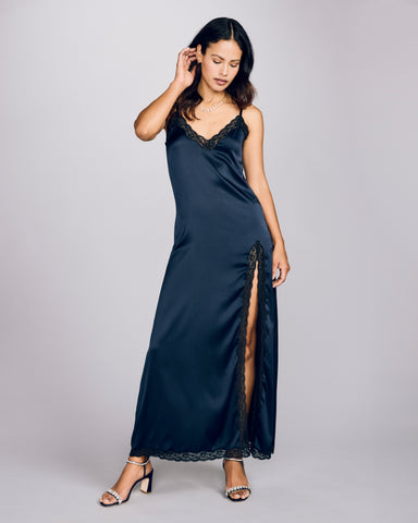 Kobe Kazari Aqua Long Silk  Robe